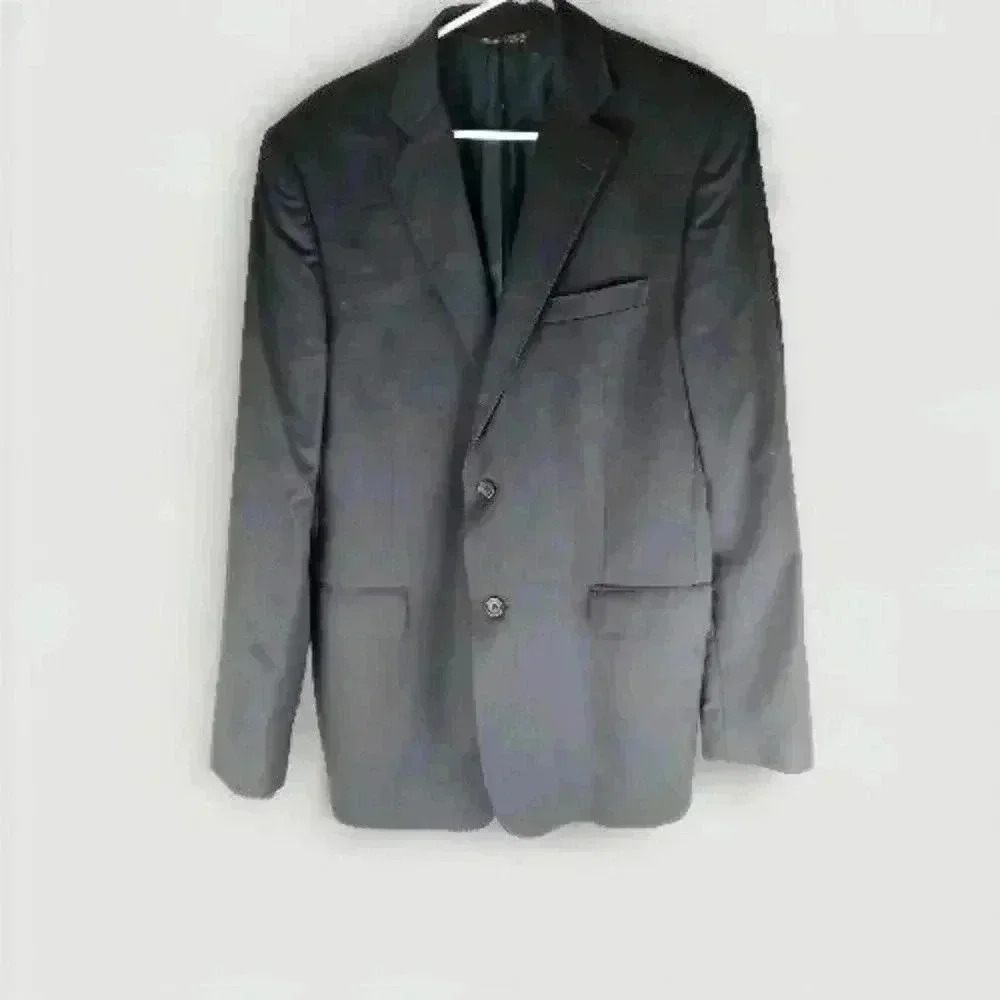 Ermenegildo Zegna Saks Fifth Ave BLACK LABEL 42L Navy SILK WOOL Blazer Jacket